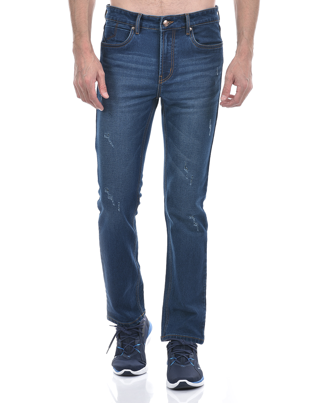 Numero Uno Men Solid Blue Jeans